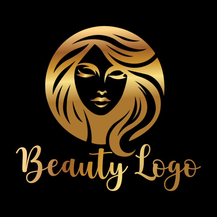 Golden, Shining, Metallic beauty logo design