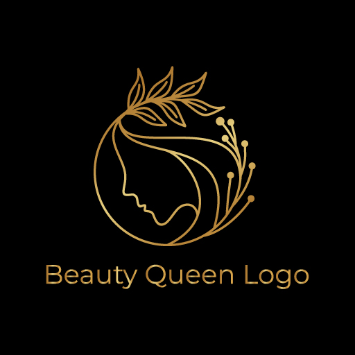 Beauty golden queen salon logo vector