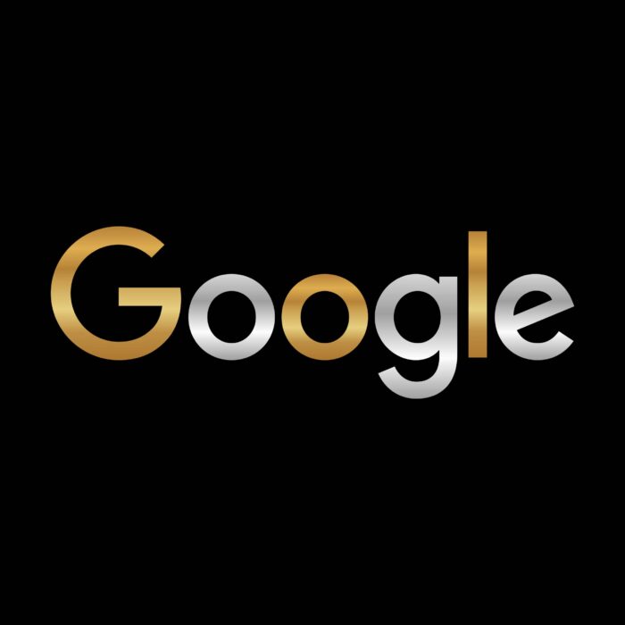 Google Logo with Chrome & Gold Gradient Effect | High-Quality Vector Style